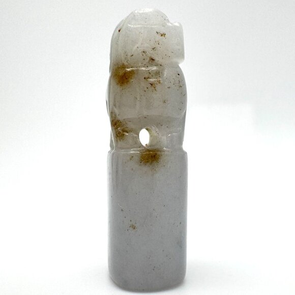 Jade Stone Seal Chop Carving of a Chinese Mythical Beast Foo Dog Vintage #6 - Picture 8 of 10